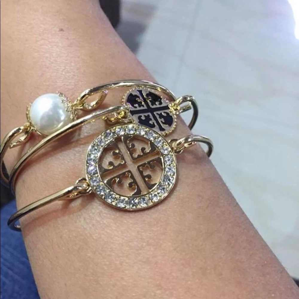 Set of 3 Tory Burch Bangle Bracelets Like New